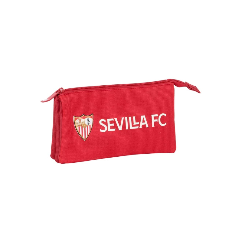 Trousse Safta FC Séville - 3 compartiments zippés - Poche intérieure - Résistante à l'eau - 220 x 30 x 120 mm - Rouge Trousse Safta FC Séville - 3 compartiments zippés - Poche intérieure - Résistante à l'eau - 220 x 30 x 120 mm - Rouge