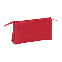 Trousse Safta FC Séville - 3 compartiments zippés - Poche intérieure - Résistante à l'eau - 220 x 30 x 120 mm - Rouge