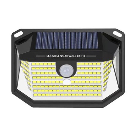 Elbat Applique Solaire LED 150lm avec 3 Faces d'Eclairage - Détecteur de Mouvement - Panneau Solaire Intégré 5.5V, 0.33W