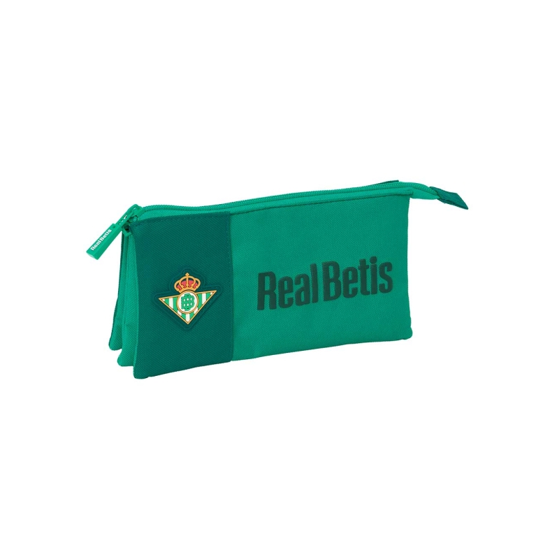 Trousse Real Betis Balompié à 3 compartiments, verte, 22 × 3 × 12 cm