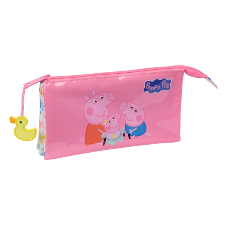 trousse rose Peppa Pig à compartiments