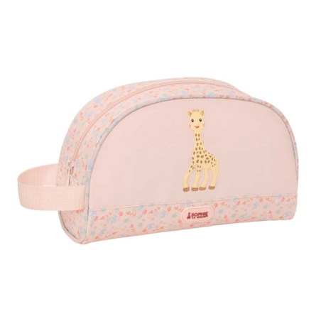 trousse toilette rose pastel poignée