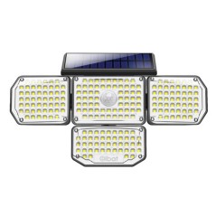 Projecteur Solaire Quadruple Elbat avec Capteur LED 430lm - Détecteur de Mouvement 3 - 5m - Panneau Solaire Intégré 5.5V, 1.5W