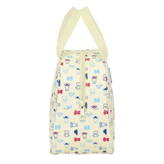 trousse de toilette beige, poignée en aluminium