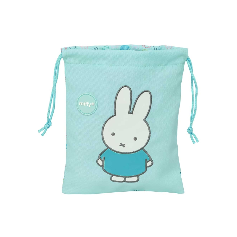 Sac à cordon Safta Miffy Friends 1L bleu clair 20x25 cm