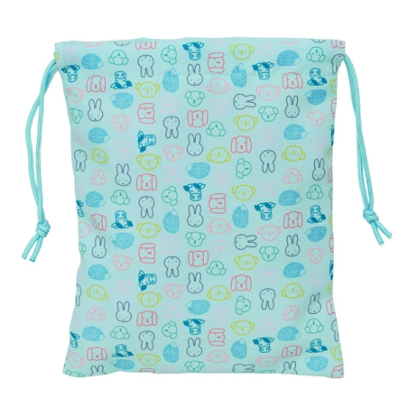 Sac à cordon Safta Miffy Friends 1L bleu clair 20x25 cm