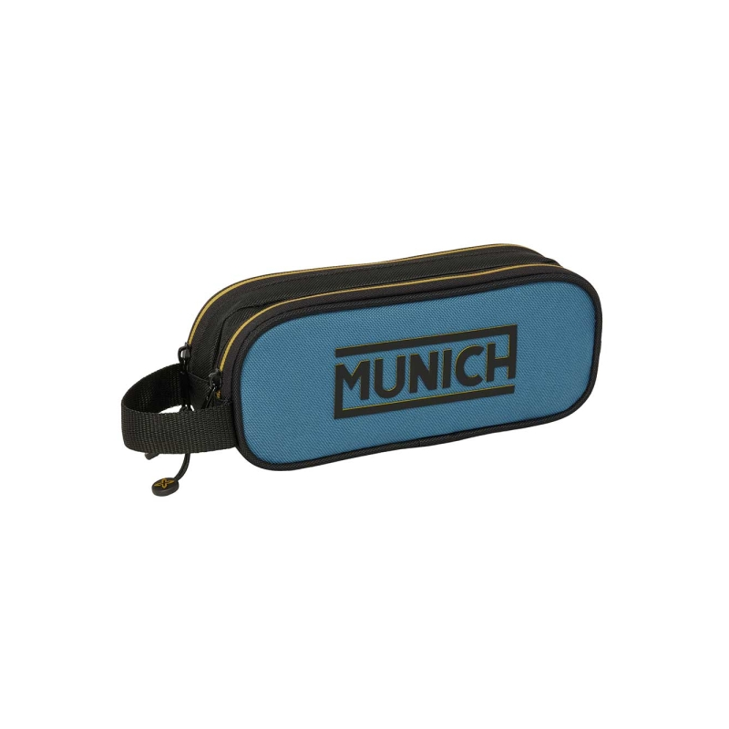 Trousse Safta Munich 2 compartiments 1L noir bleu 21x8x6cm Trousse Safta Munich 2 compartiments 1L noir bleu 21x8x6cm