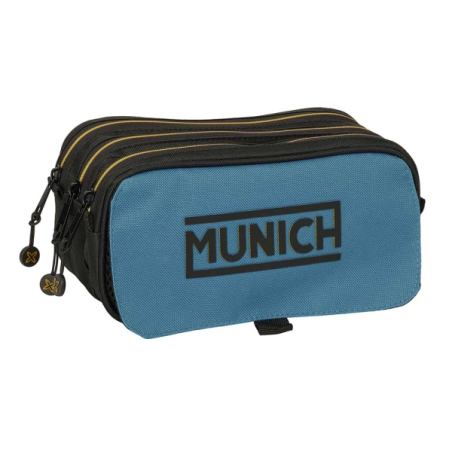 Trousse noire bleue trois compartiments