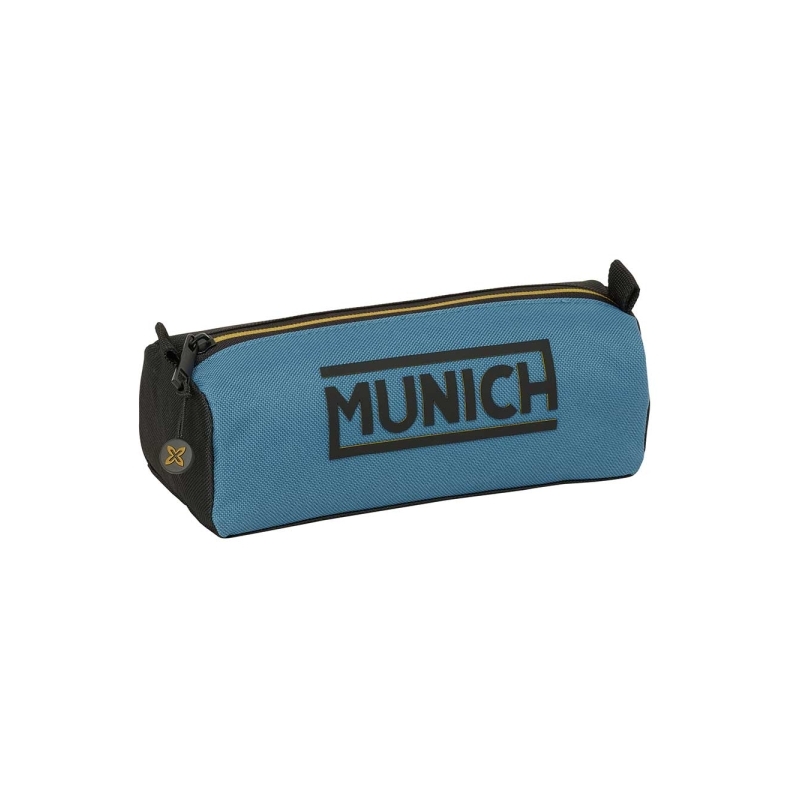 Trousse Safta Munich 1 compartiment noir bleu 21x8x7 cm