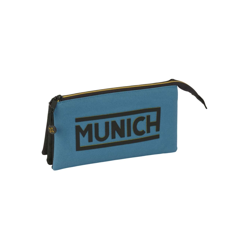 Trousse Safta Munich 3 compartiments noir bleu 22x12x3 cm Trousse Safta Munich 3 compartiments noir bleu 22x12x3 cm