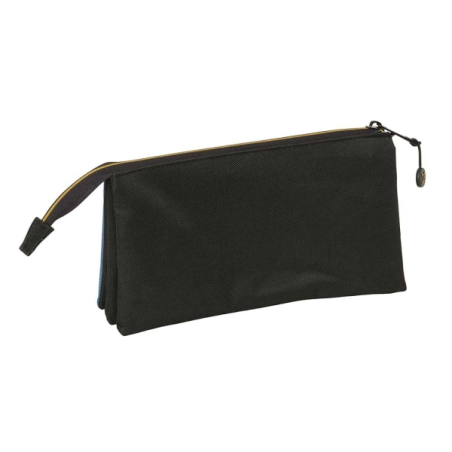 Trousse Safta Munich 3 compartiments noir bleu 22x12x3 cm