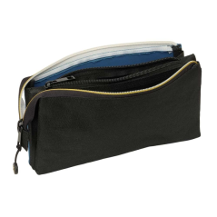 Trousse noire bleue trois compartiments
