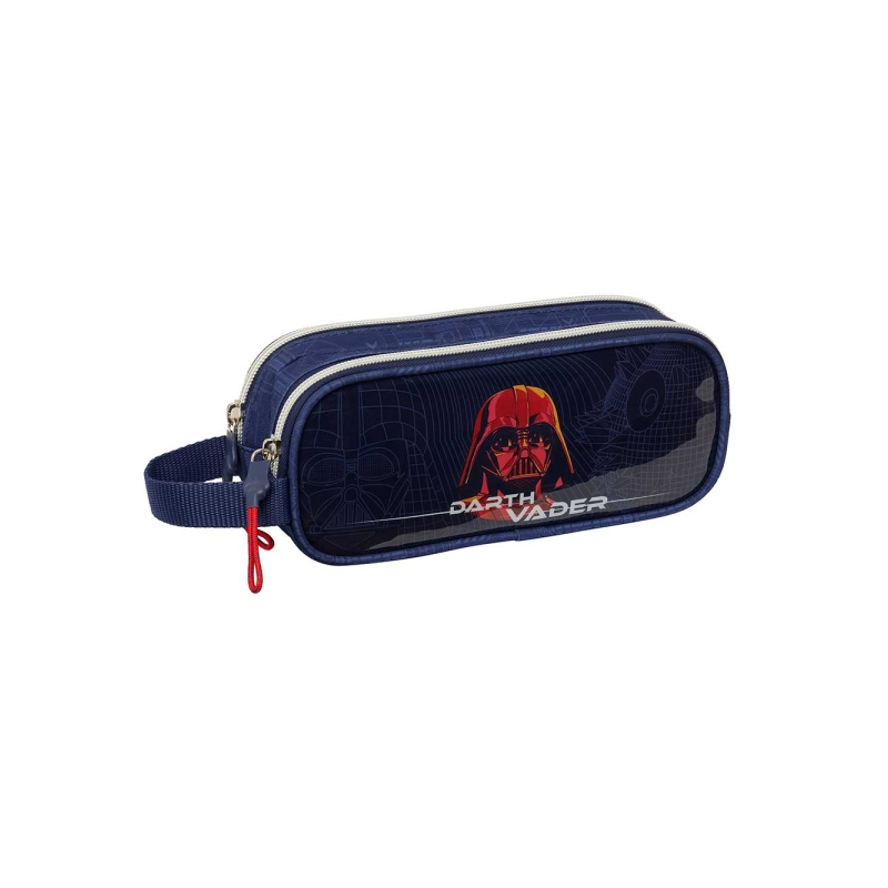 Trousse Star Wars 2 compartiments bleu marine 21x8x6cm