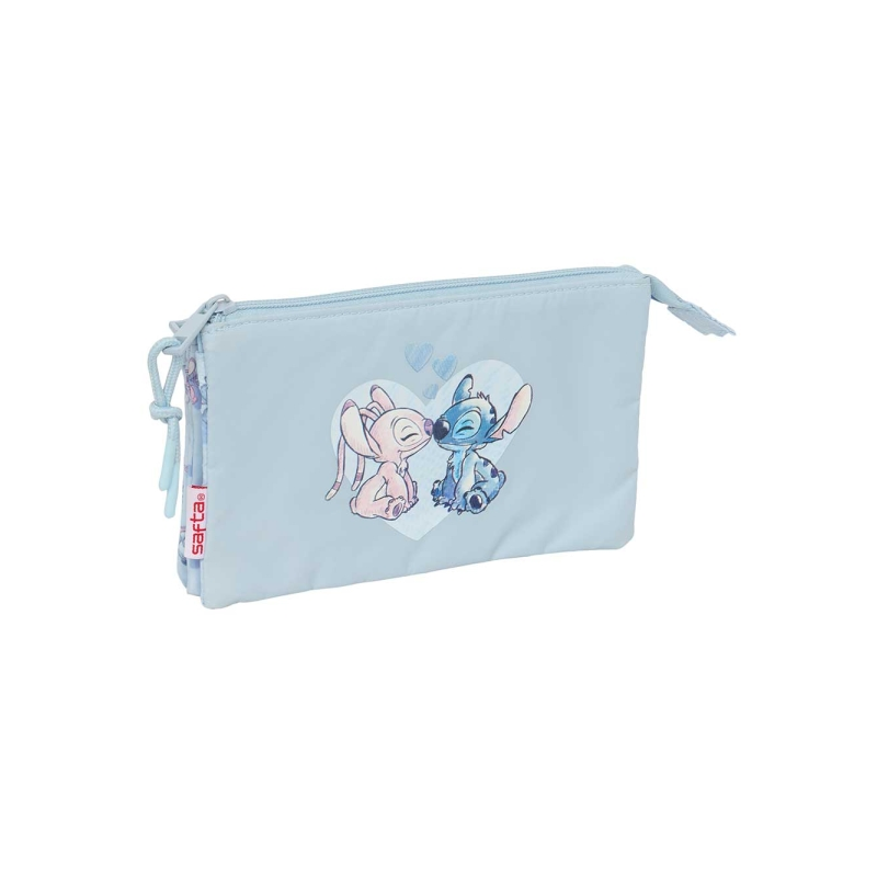 Trousse Safta Stitch 3 compartiments bleu clair 0,6L Trousse Safta Stitch 3 compartiments bleu clair 0,6L