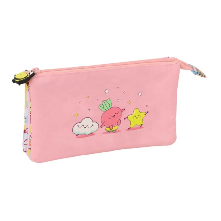 Trousse rose trois compartiments
