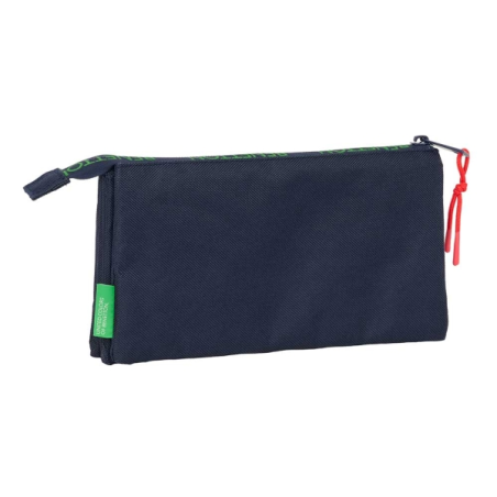 Trousse 3 compartiments Safta Benetton bleu marine 0,6L