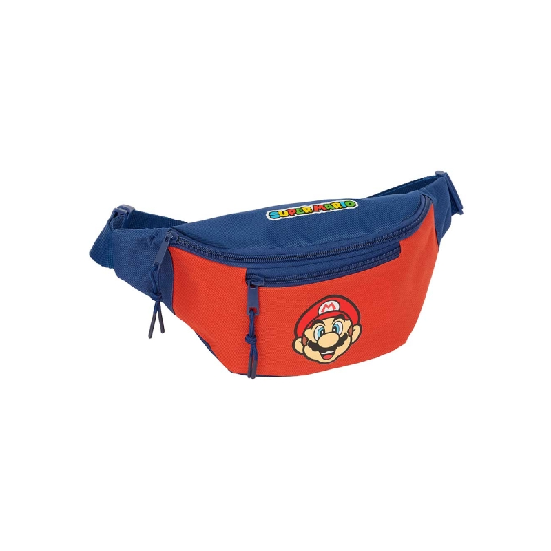 Sac banane Super Mario Safta rouge bleu 2,49L 230x90x120mm Sac banane Super Mario Safta rouge bleu 2,49L 230x90x120mm