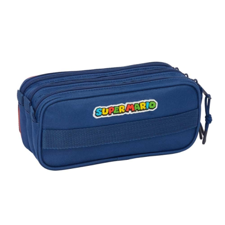Trousse Super Mario 3 compartiments rouge et bleu 1,72 L