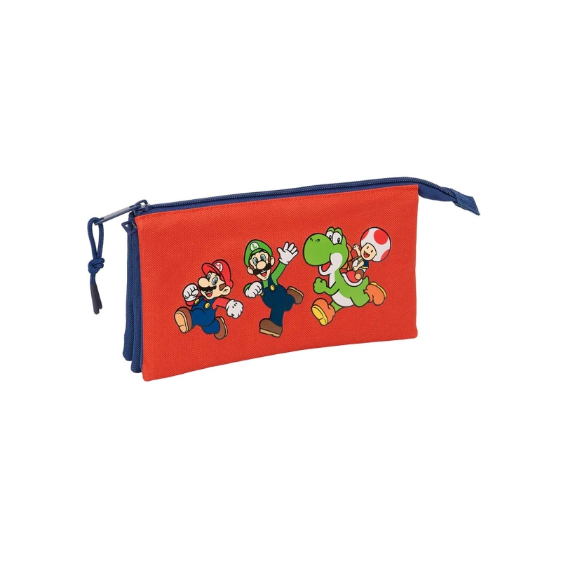 Trousse Super Mario 3 compartiments Safta rouge et bleu 0,6L
