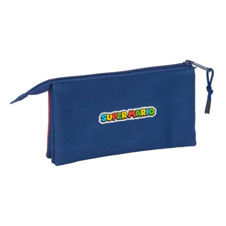 Trousse Super Mario 3 compartiments Safta rouge et bleu 0,6L