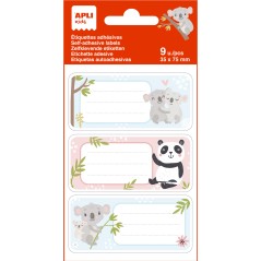 ✅ LOT de 5 Apli Koala School Étiquettes Adhésives - Taille 81x36mm - 9 Étiquettes par Sac - Adhésif Permanen en stock