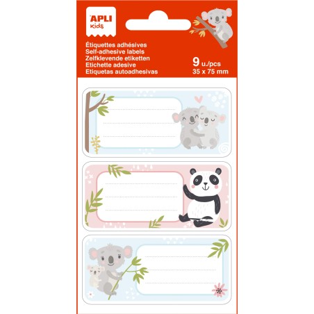✅ LOT de 5 Apli Koala School Étiquettes Adhésives - Taille 81x36mm - 9 Étiquettes par Sac - Adhésif Permanen en stock