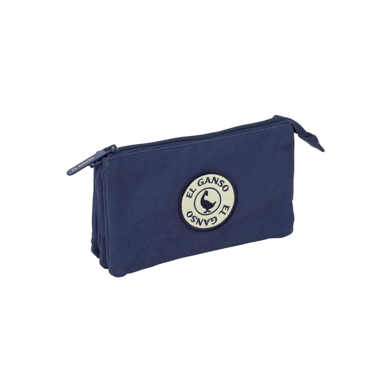 Trousse 3 compartiments Safta el Ganso Jeans bleu marine 22x12x3cm