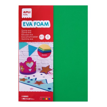 ✅ Apli Lot de 4 feuilles de mousse EVA couleur Surtido en stock