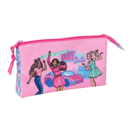 Trousse Barbie rose trois compartiments