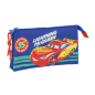 Trousse Cars 3 compartiments zippés bleu 0,6L 220x30x120mm
