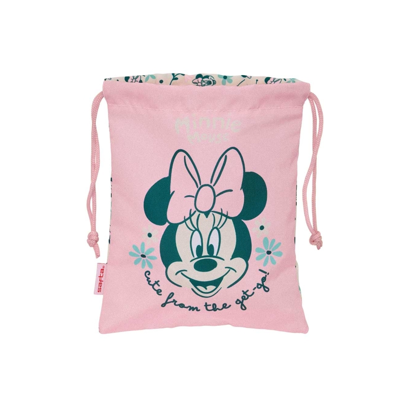 Sac à cordon Minnie Mouse 1L rose pastel 200x250 mm
