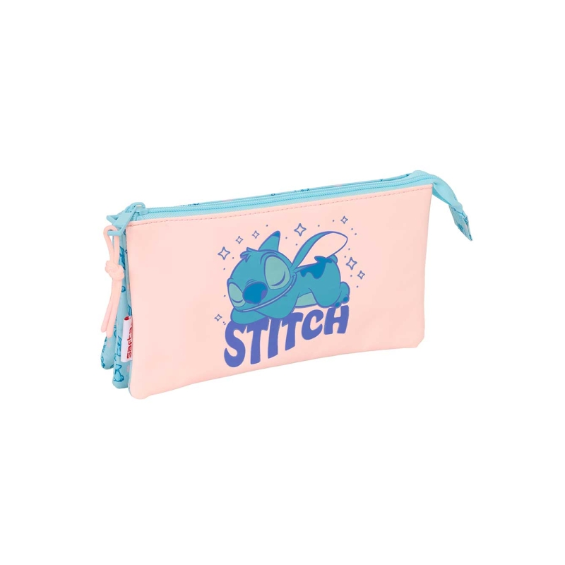 Trousse Safta Stitch Ohana 3 compartiments bleu clair 0,6L Trousse Safta Stitch Ohana 3 compartiments bleu clair 0,6L
