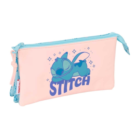 Trousse Stitch bleu clair zippée
