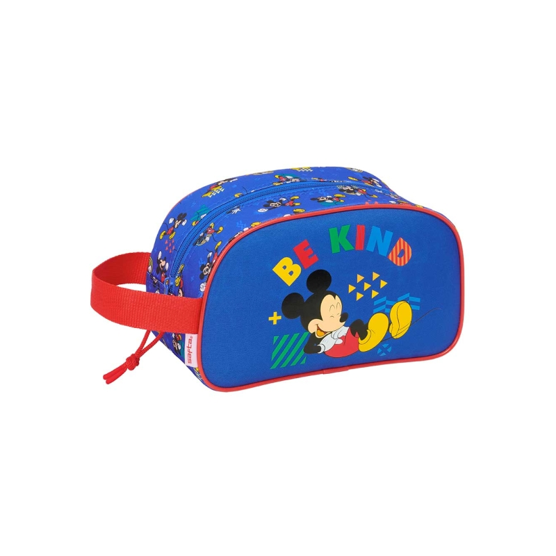 Trousse de toilette Mickey Mouse 5L bleu poignée trolley 26x12 cm
