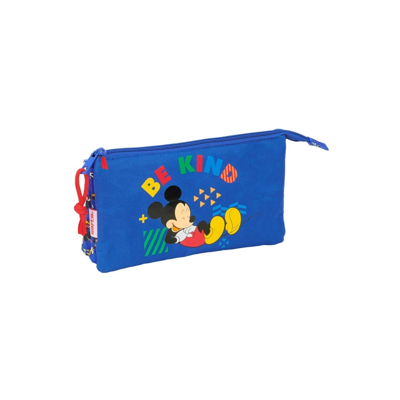 Trousse Mickey Mouse 3 compartiments bleue 0,6L 220x30x120mm Trousse Mickey Mouse 3 compartiments bleue 0,6L 220x30x120mm