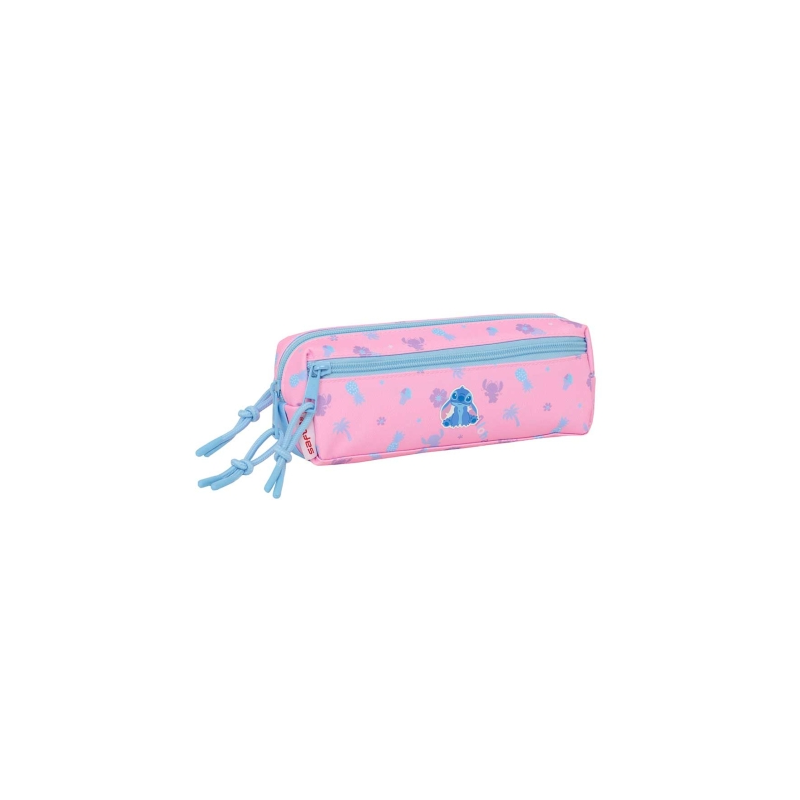 Trousse Safta Stitch 3 compartiments zippés rose 0,98L