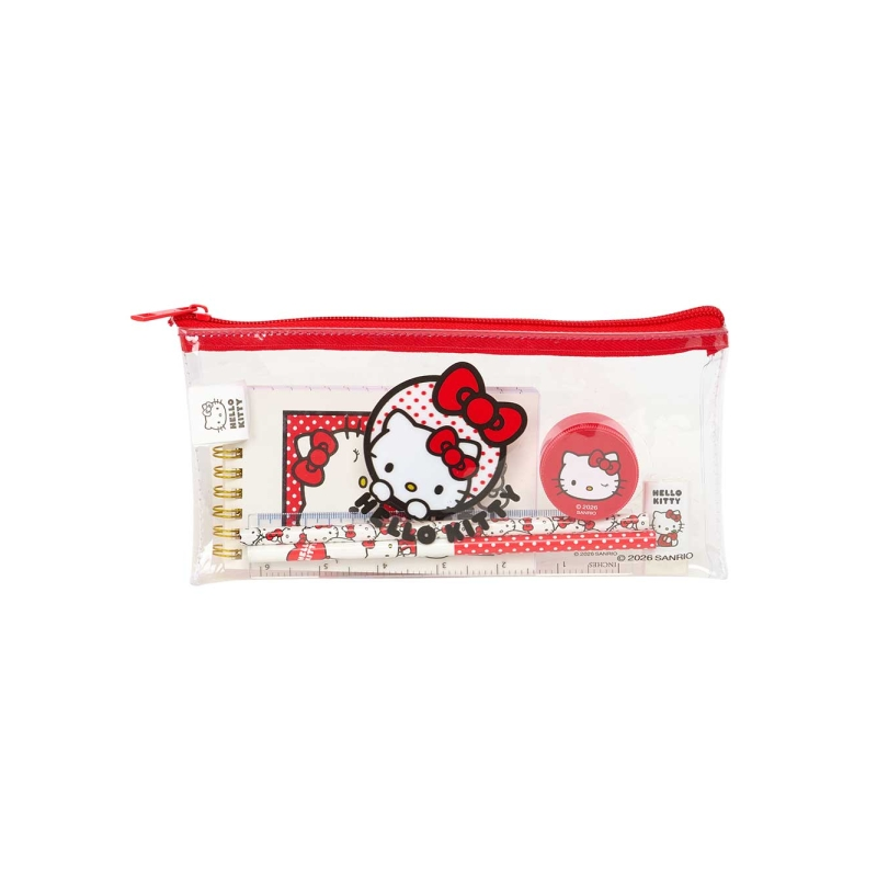 Kit scolaire Hello Kitty Safta avec trousse transparente et accessoires