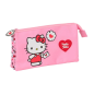 Trousse Hello Kitty 3 compartiments zippés rose 0,6L