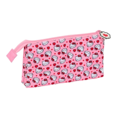 Trousse Hello Kitty 3 compartiments zippés rose 0,6L