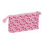 Trousse Hello Kitty 3 compartiments zippés rose 0,6L