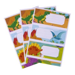 ✅ LOT de 5 Étiquettes adhésives Apli Dinosaur School - Taille 81x36mm - 9 étiquettes adhésives permanentes d en stock