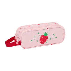 Trousse rose deux compartiments zip