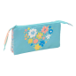 Trousse Safta Moos Fiori 3 compartiments bleu clair 0,6L Trousse Safta Moos Fiori 3 compartiments bleu clair 0,6L