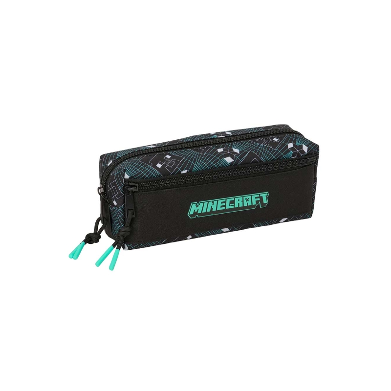 Trousse Minecraft 3 compartiments noir 22x8,5x6 cm Trousse Minecraft 3 compartiments noir 22x8,5x6 cm