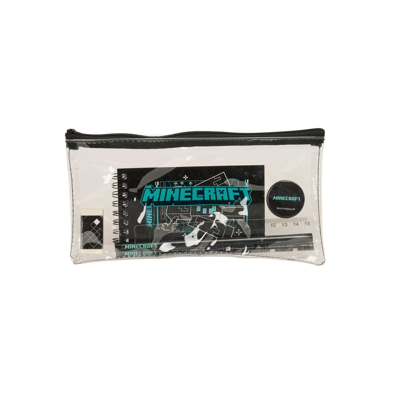 Trousse Minecraft Screen avec accessoires noir transparent