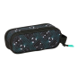 Trousse Minecraft 2 compartiments noir 21x8x6cm