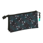 Trousse Minecraft 3 compartiments noir 22x12x3 cm