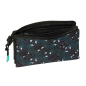 Trousse Minecraft 3 compartiments noir 22x12x3 cm