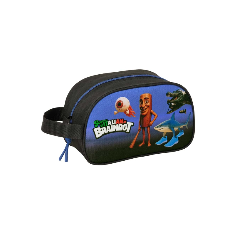 Safta Brainrot trousse adaptable pour chariot noir et bleu 26x15x12 cm