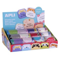 ✅ LOT de 12 rouleaux d'étiquettes Animaux Apli couleur Plusieurs couleurs en stock